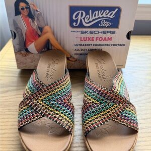 Skechers Multicolor Woven Slide Sandals